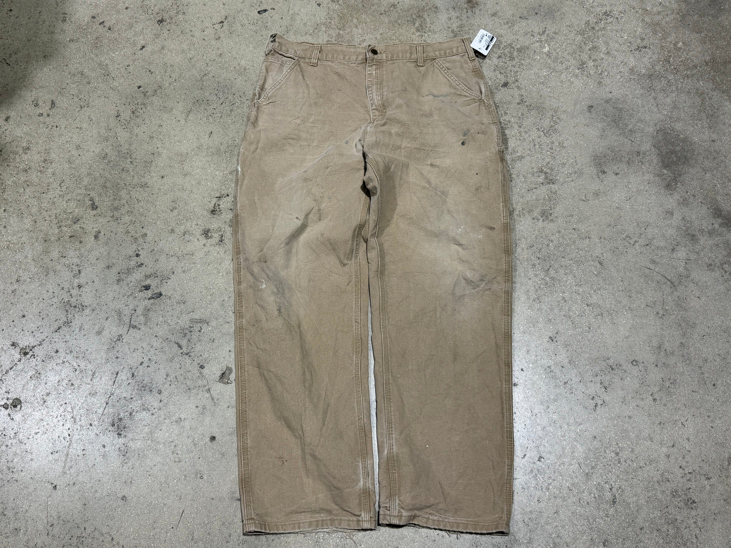 Distressed Carhartt Carpenter Pants - Khaki Size 38x32