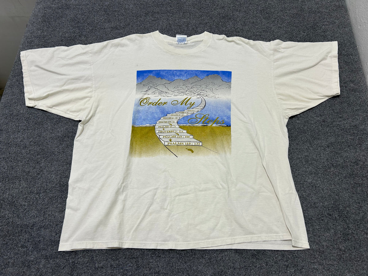 Order My Steps In Your World God Tee - White Size XXXL