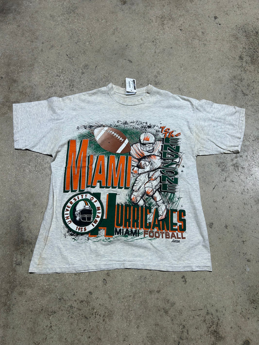 Miami Hurricanes To The Endzone Tee - Gray Size XXL