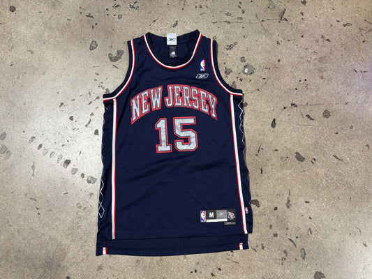 Reebok New Jersey Nets #15 Carter  Basketball Jersey - Navy Size Medium