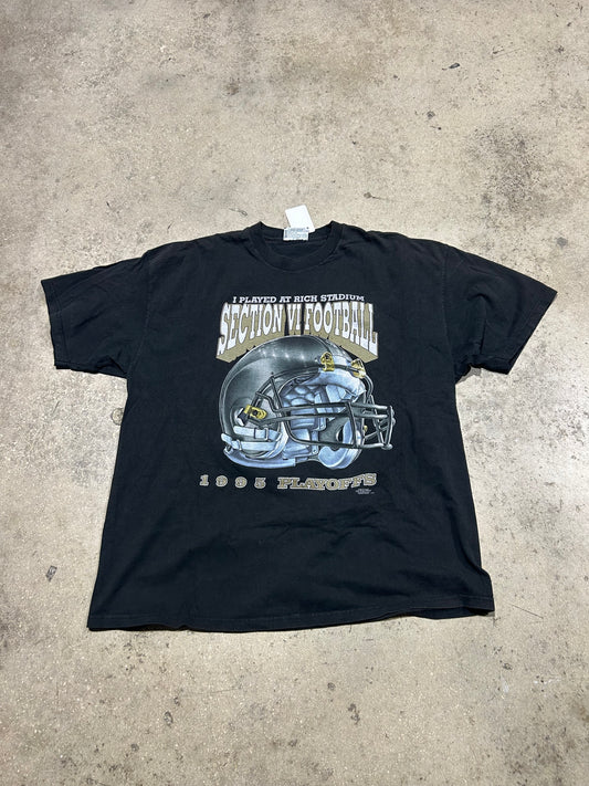 1995 Rich Stadium High School Football Helmet Tee - Black Size XXL