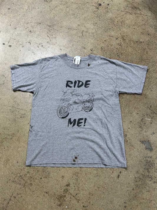 2002 Ride Me Bike Tee - Gray Size Large