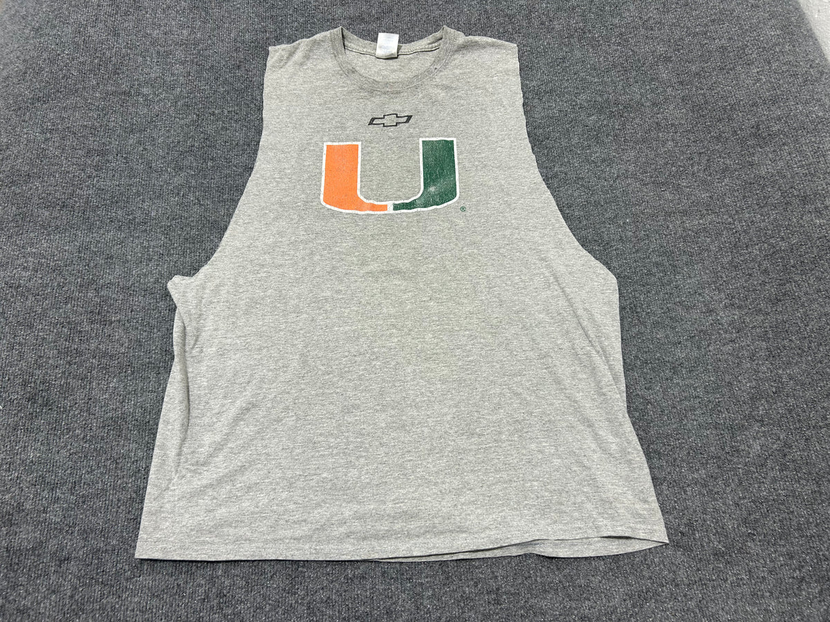 University Of Miami Chevy Cutoff Tee - Gray Size XL