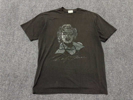 Marilyn Monroe Portrait Tee - Faded Black Size Large