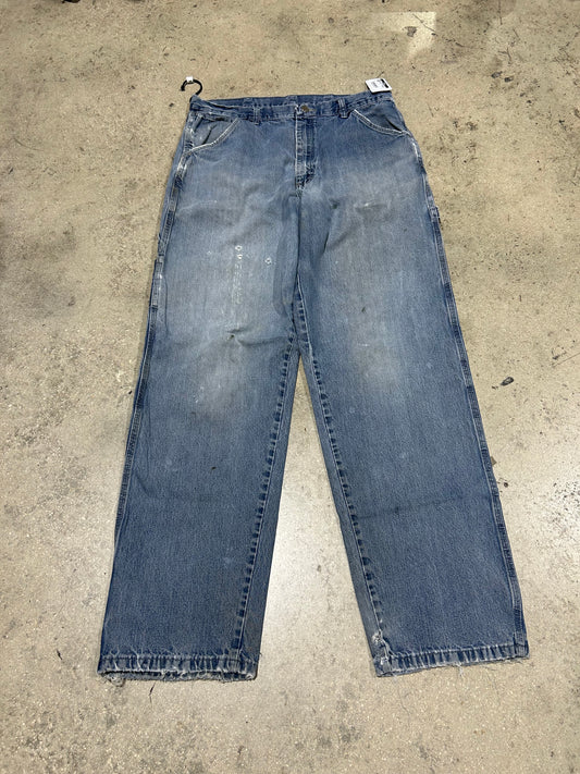 Thrashed Wrangler Hero Jeans - Blue Size 34x34