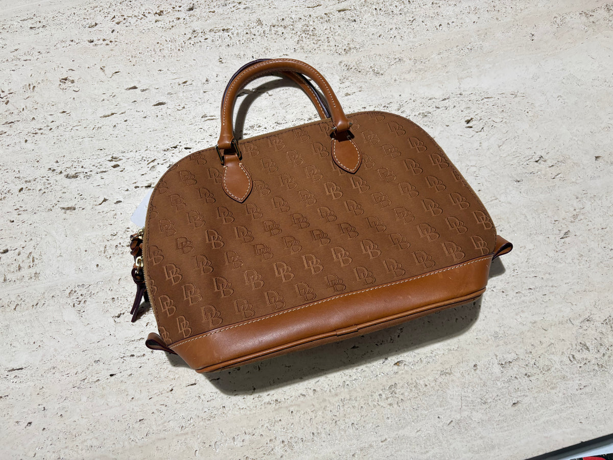 Dooney & Bourke Signture Logo Satchel Bag - Brown