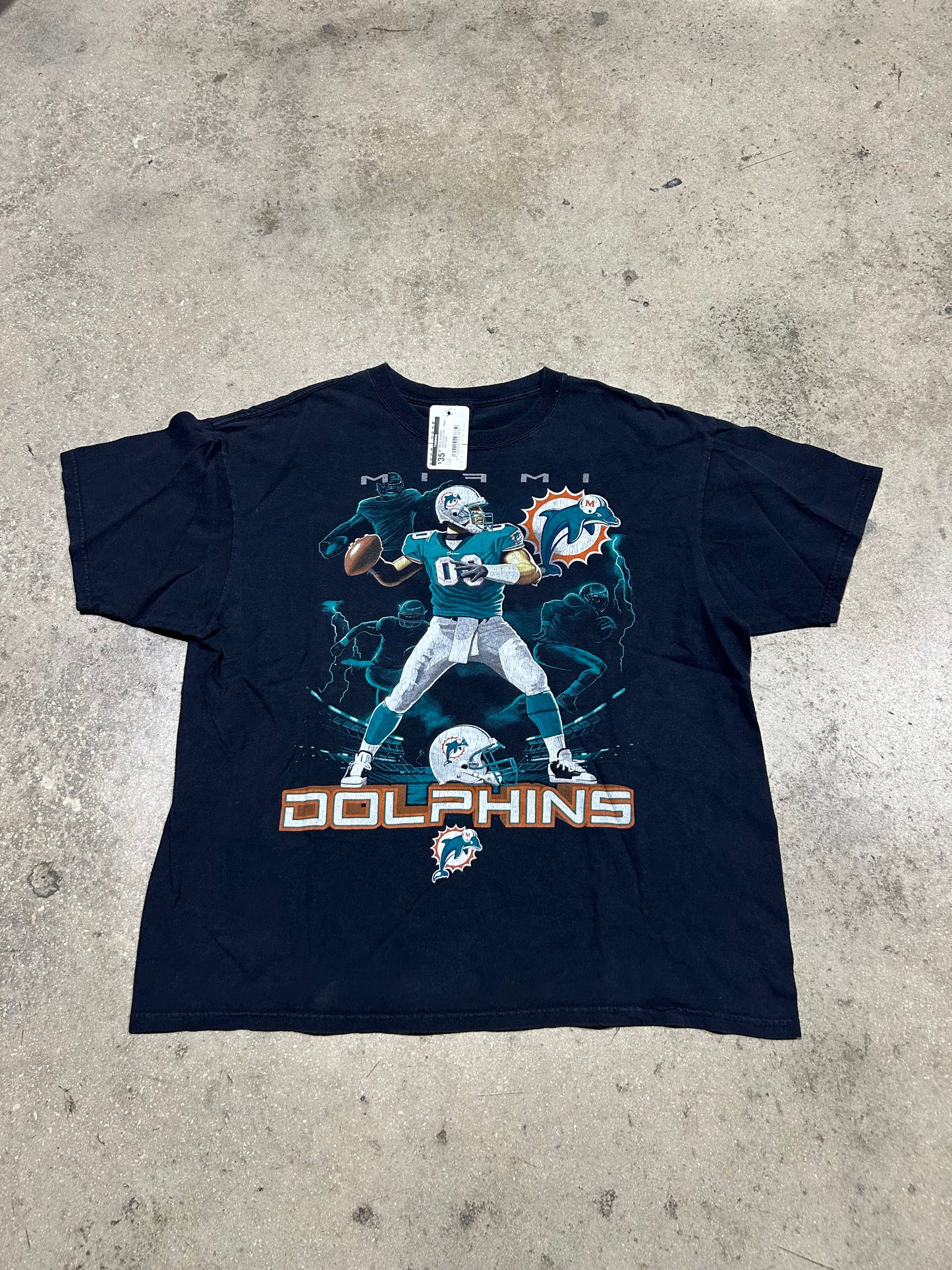 Miami Dolphins Quarterback Tee - Black Size Large