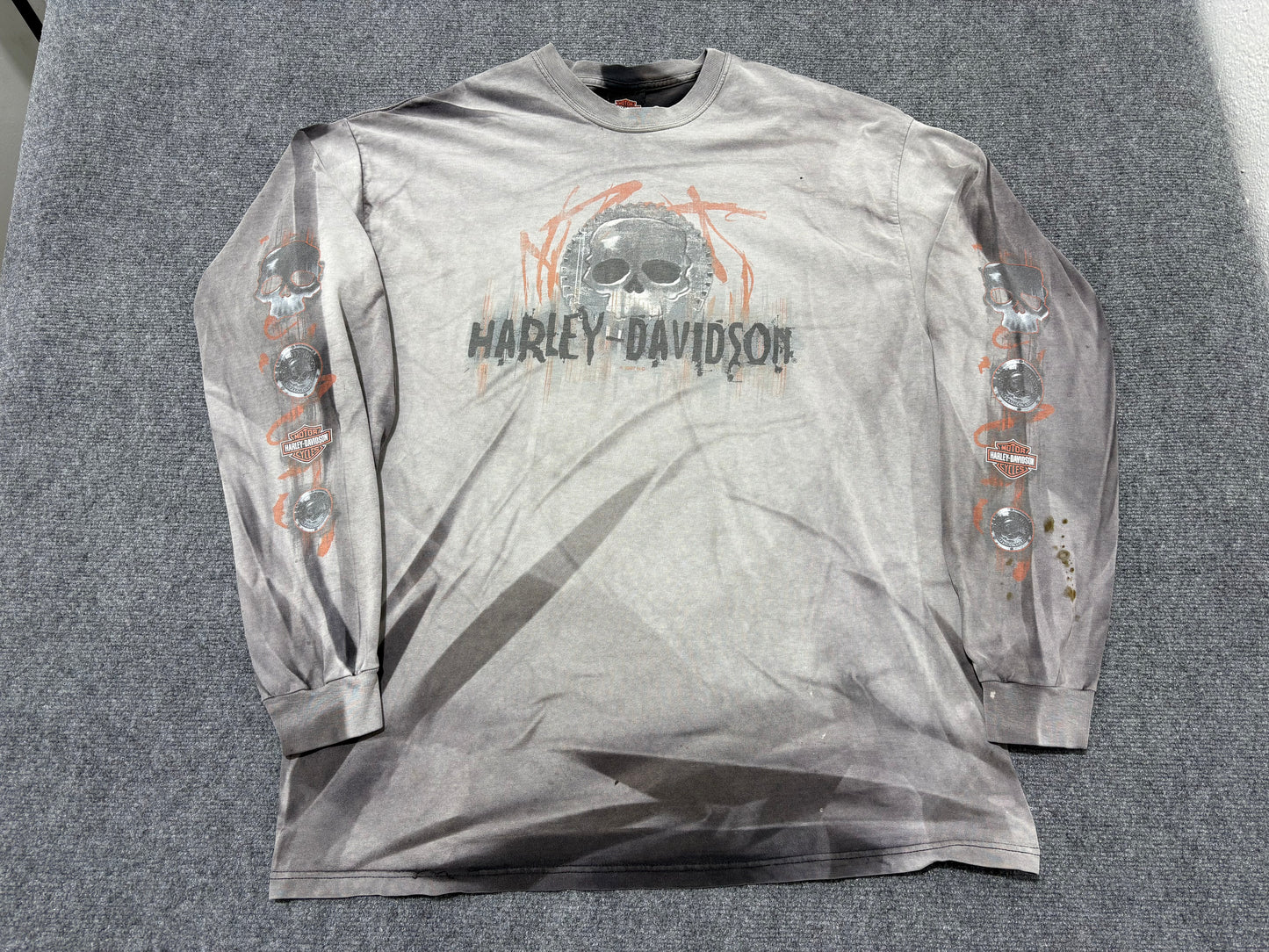 Harley Davidson San Diego Long Sleeve Tee - Faded Out Black Size XL