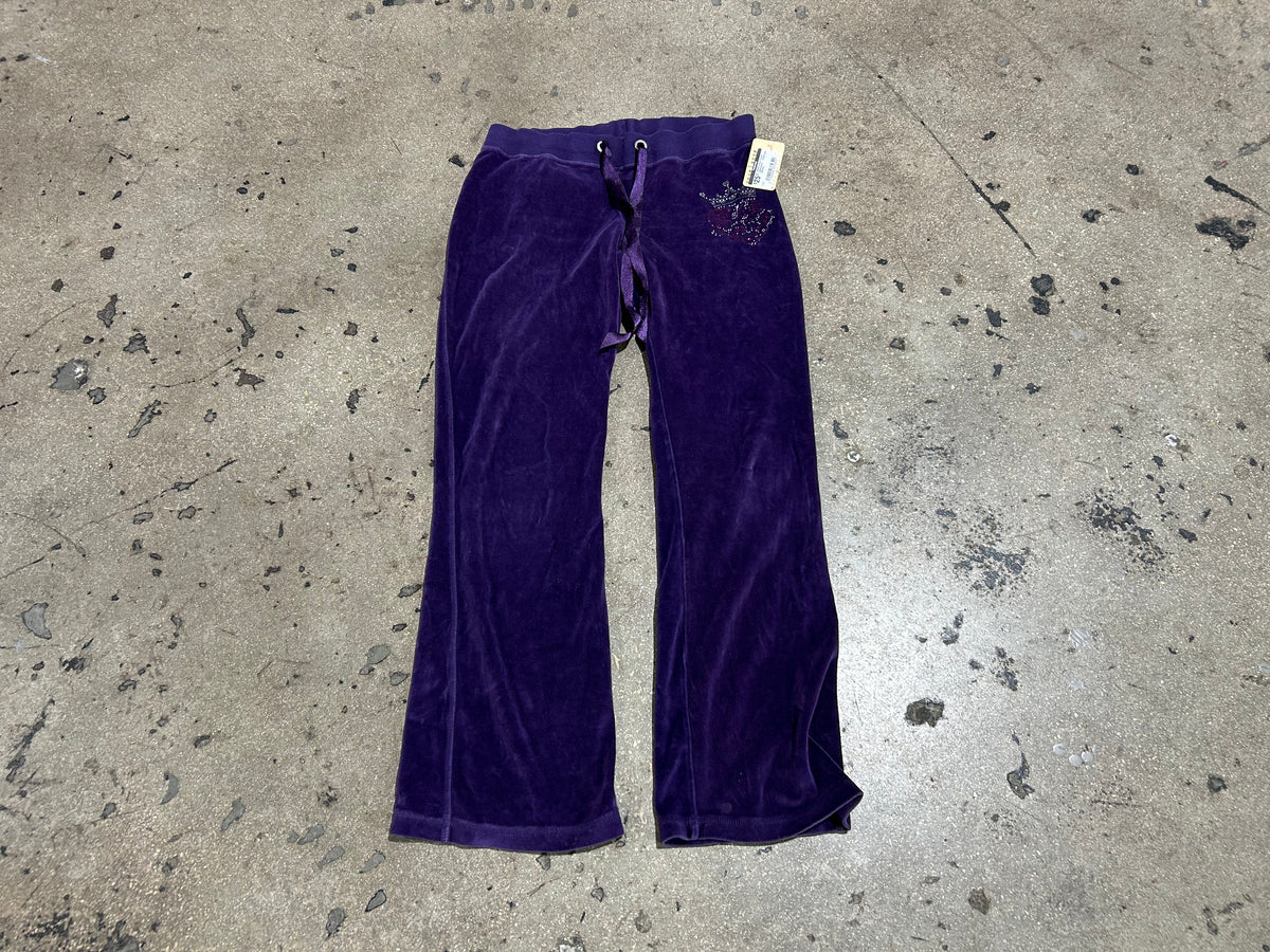 WMNS Velour Purple Sweatpants - Purple size Medium