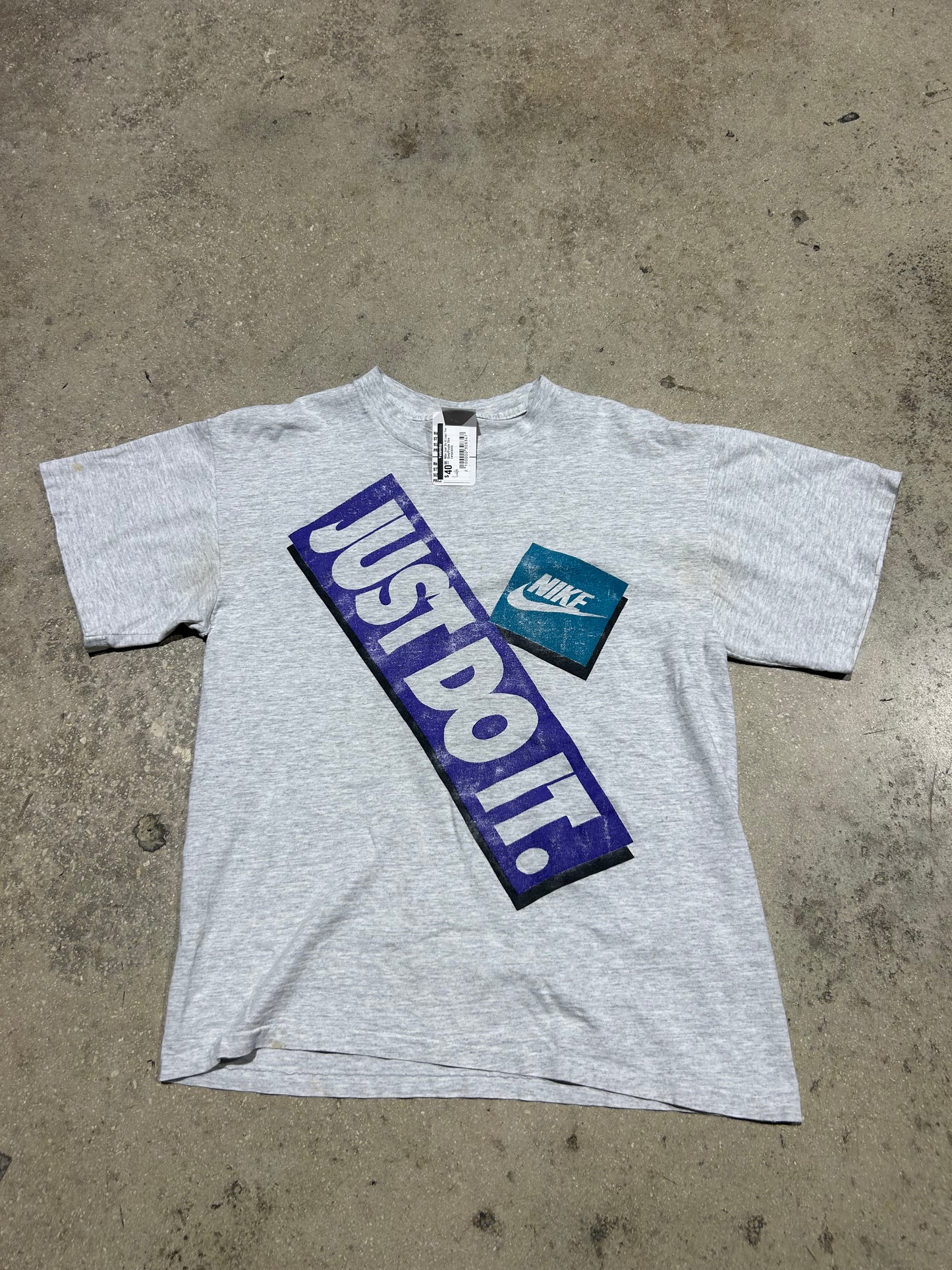 Nike Just Do it Logo Tee - Gray/Purple Size Large(con)