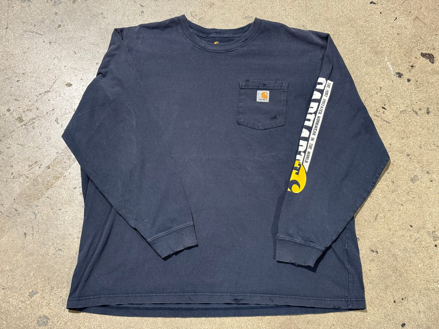 Carhartt Longsleeve Pocket Tee - Navy Size XXL