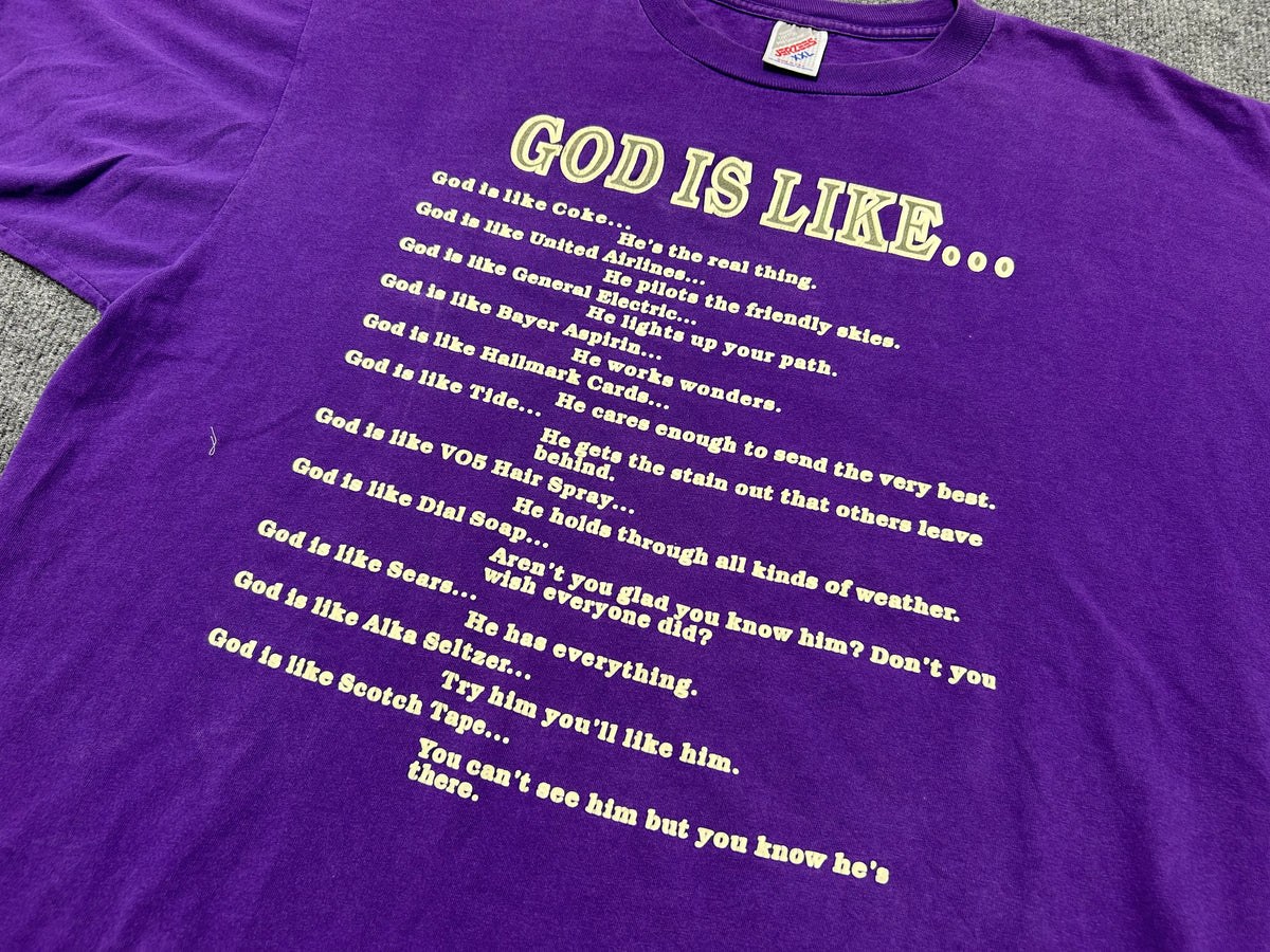 God Is Like.... Tee - Purple Size XXL