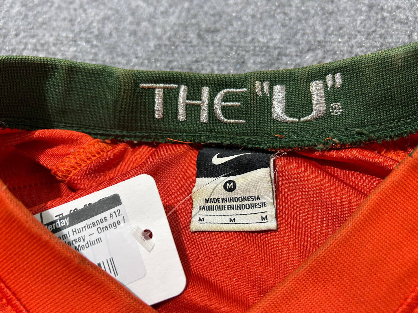 Nike Miami Hurricanes #12 Football Jersey - Orange / Green Size Medium