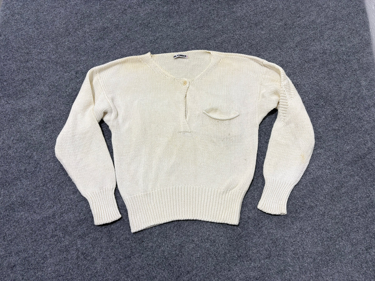 Jil Sander Pocket Knit Sweater - Cream Size Small