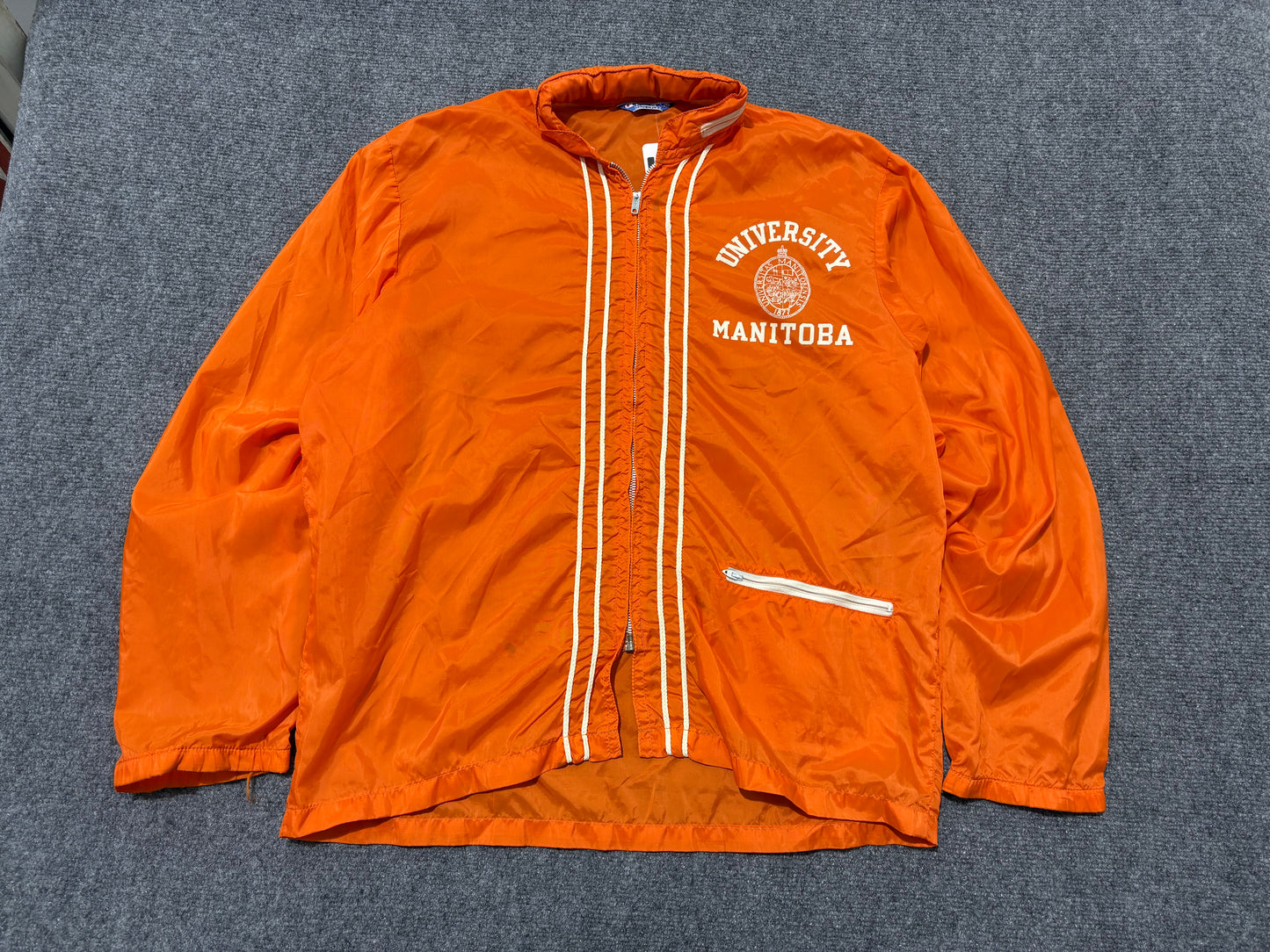 Champion University Of Manitoba Windbreaker Jacket - Orange Size Medium