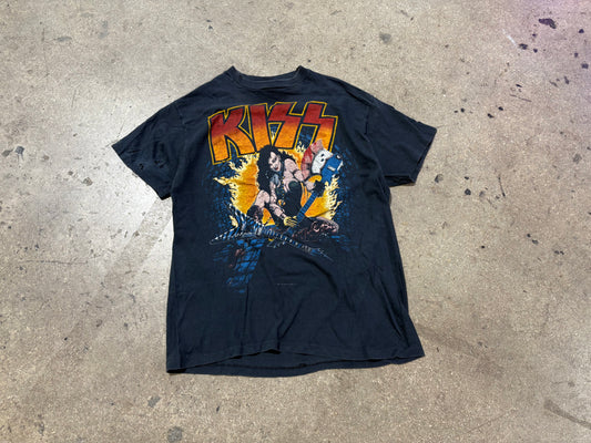 1985 Kiss World Tour Tee - Black Size Large