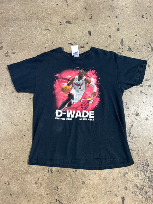 Miami Heat Dwayne Wade Graphic Tee - Black Size Large (21.5x25)
