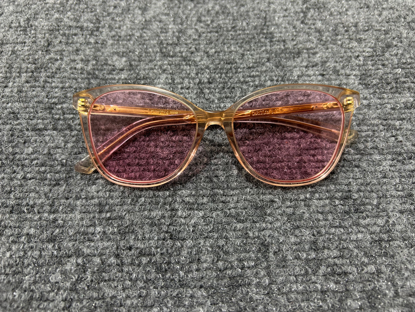 Dior Clear Frame Sunglasses - Pink/Gold