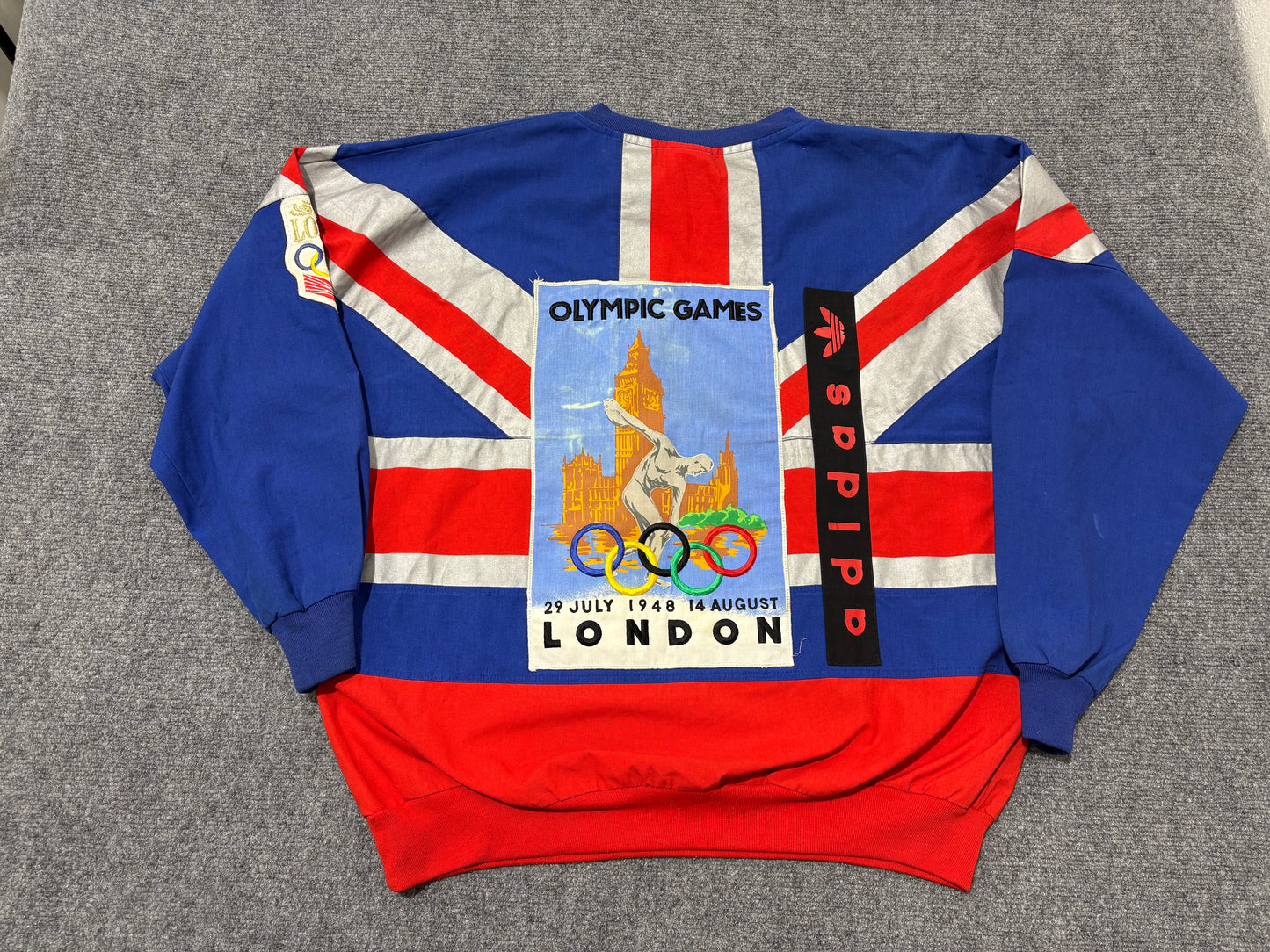 Adidas Olympic Games London Crewneck Sweatshirt - Blue / Red Size Medium
