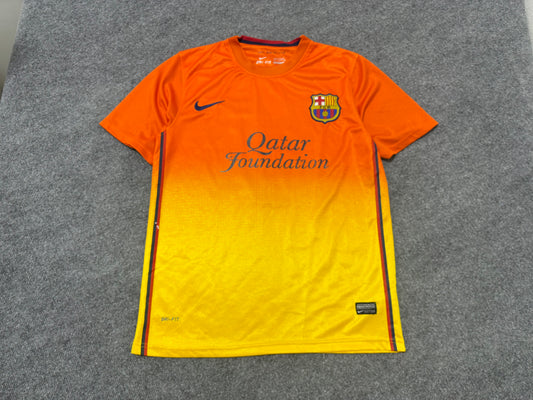 2012 Nike Barcelona #10 Messi Jersey - Orange / Yellow Size Medium