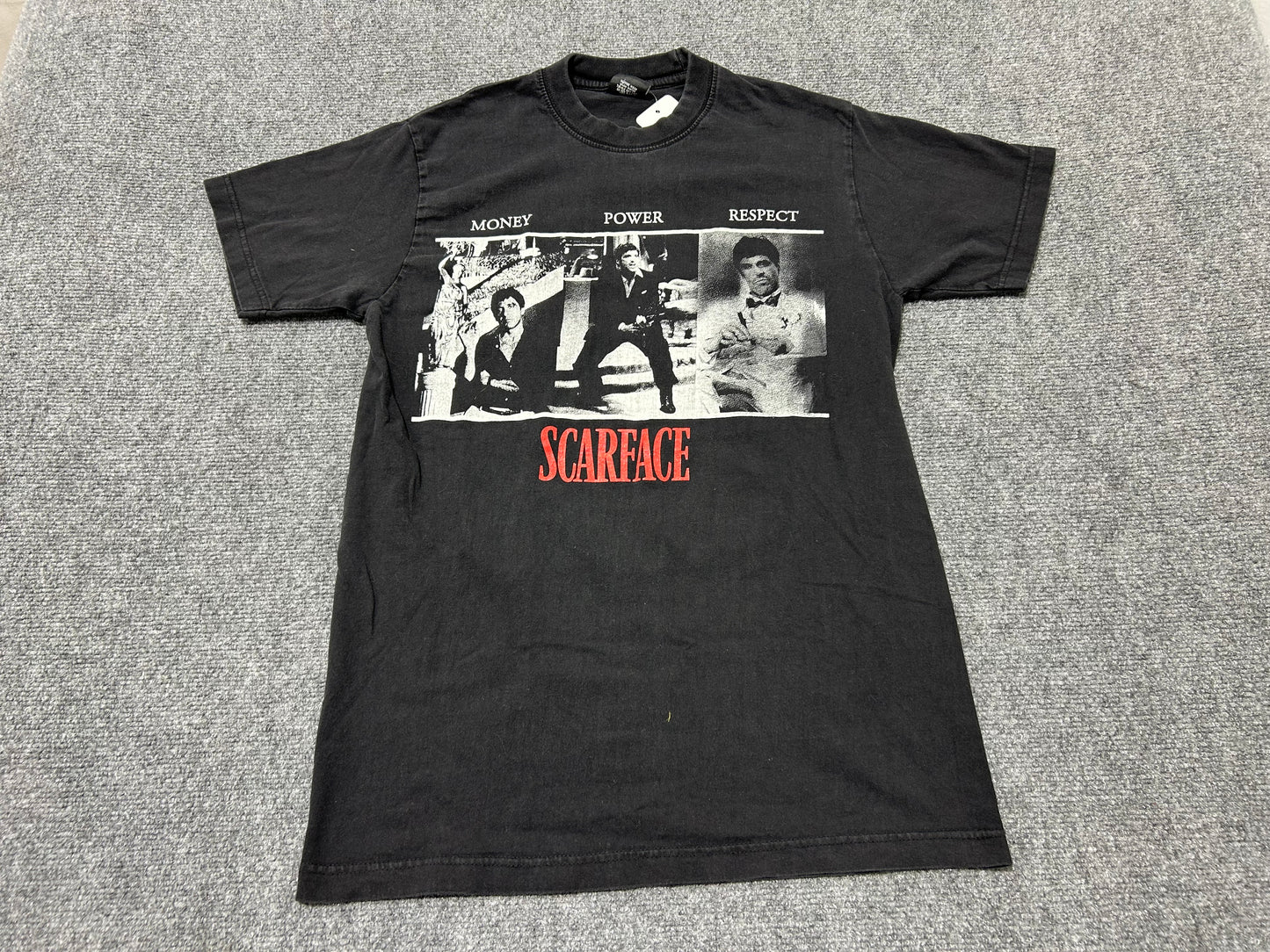 Scarface Money Power Respect Collage Tee - Black Size Large
