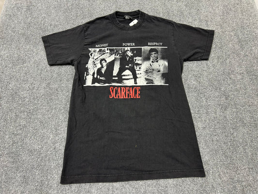 Scarface Money Power Respect Collage Tee - Black Size Large