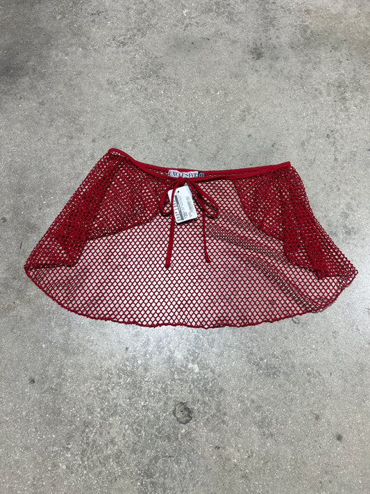 Women's Exclusive Crochet Skirt - Red Size Medium