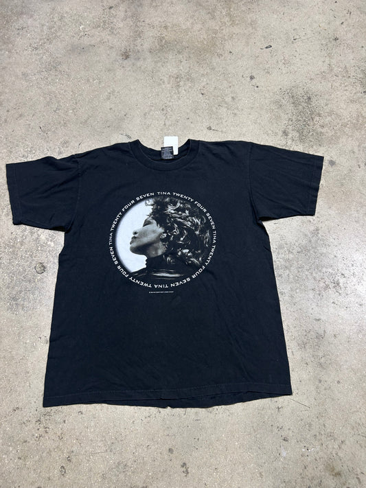 2000 Tina Turner 24/7 Around the World Tour Tee - Black Size XL