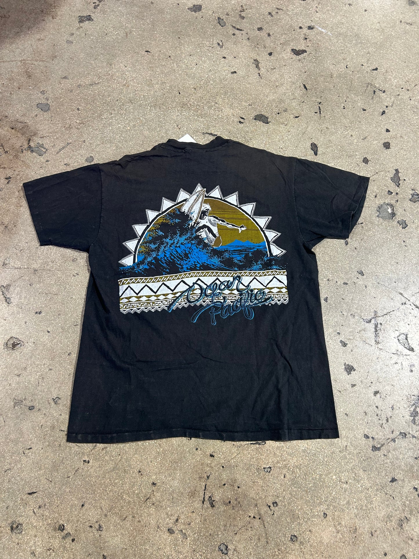 Ocean Pacific Surfing Tee - Faded Black Size XL