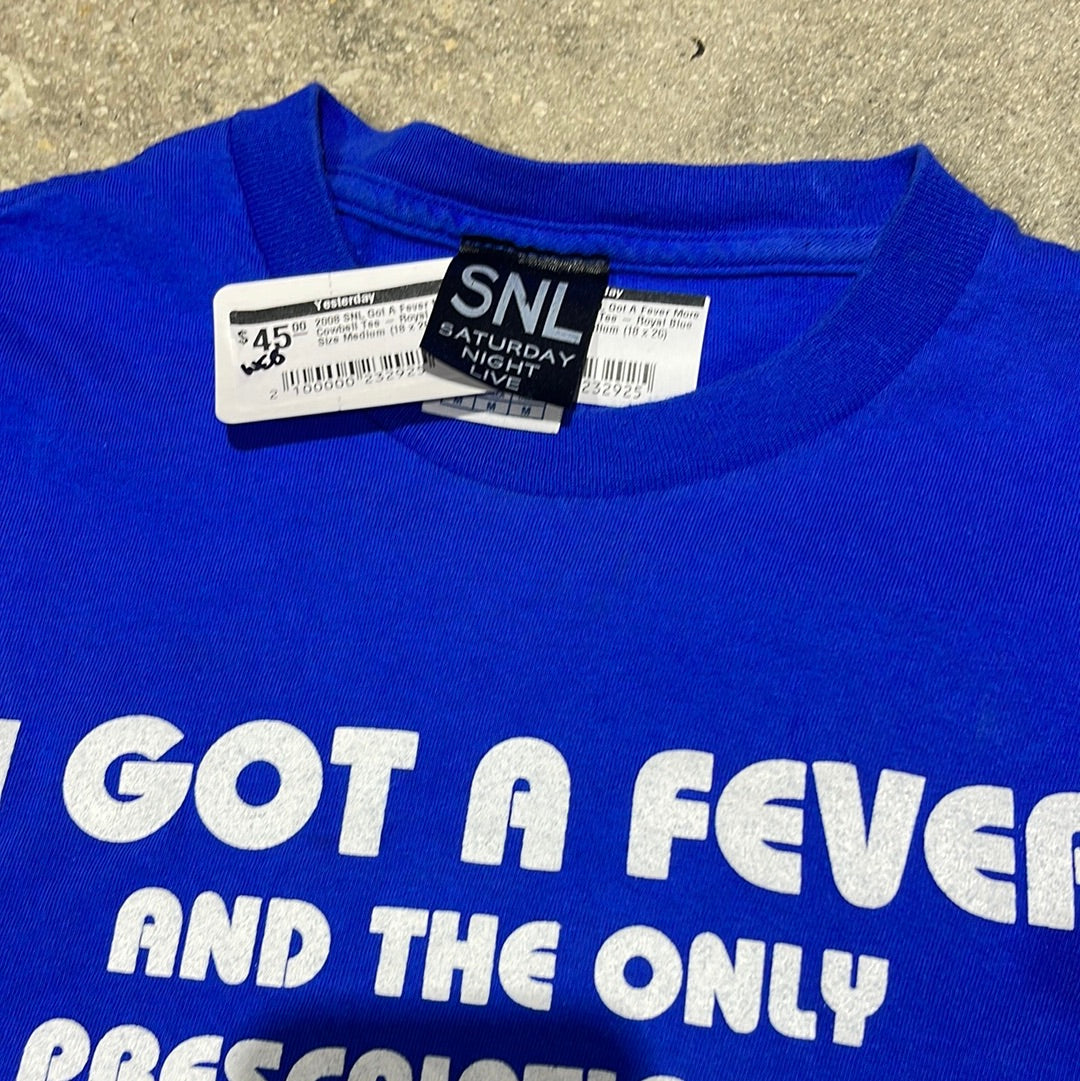 2008 SNL Got A Fever More Cowbell Tee - Royal Blue Size Medium (18 x 26)