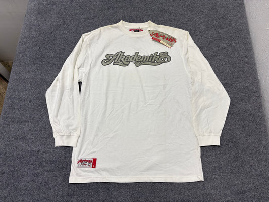 Akademiks Long Sleeve Tee - White Size Large