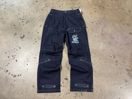Y2K Cool J Cartoon Cargo Jeans - Navy Size 34 x 32
