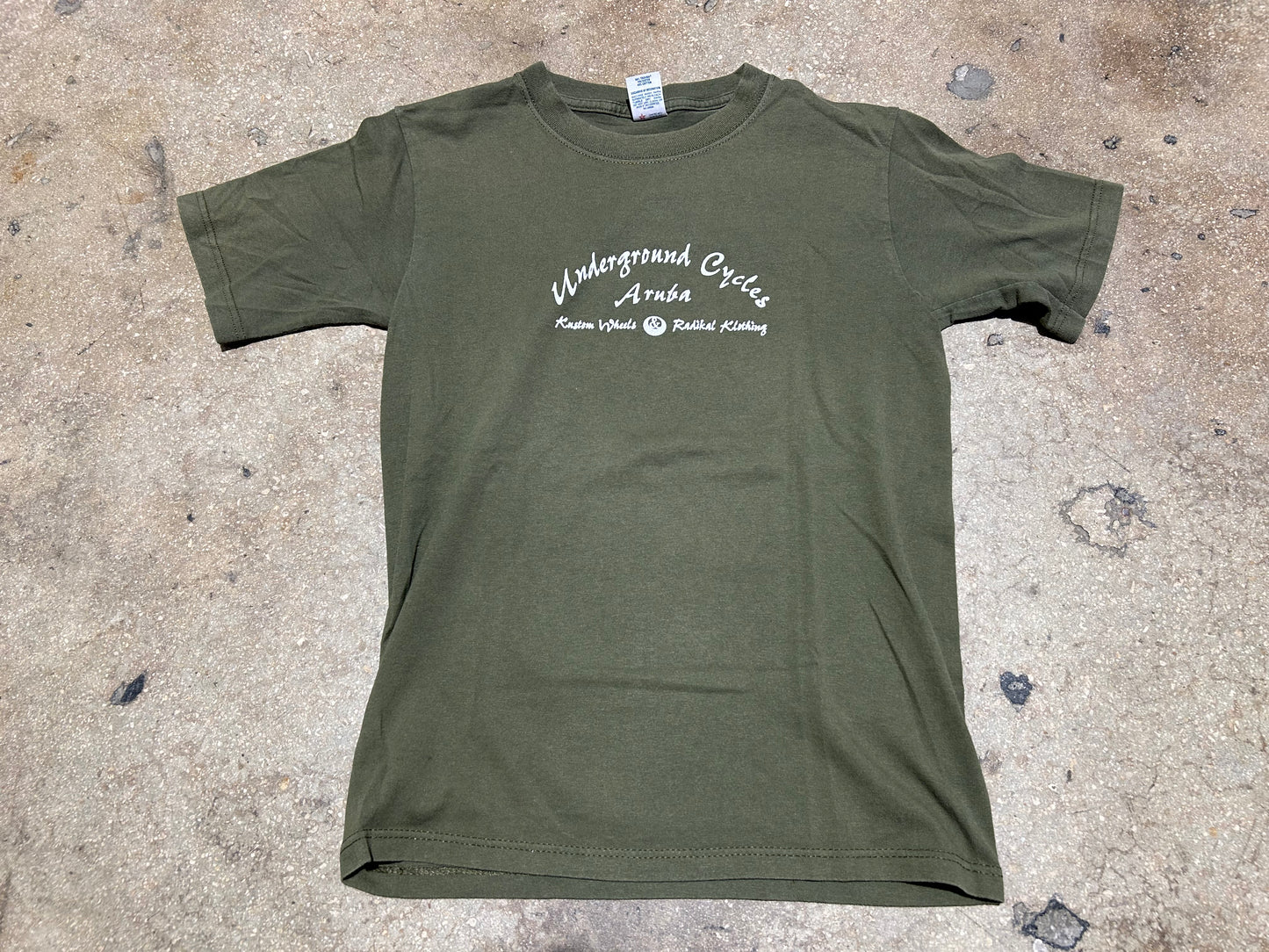 Underground Cycles Aruba Pin Up Tee - Olive Size Small (con)