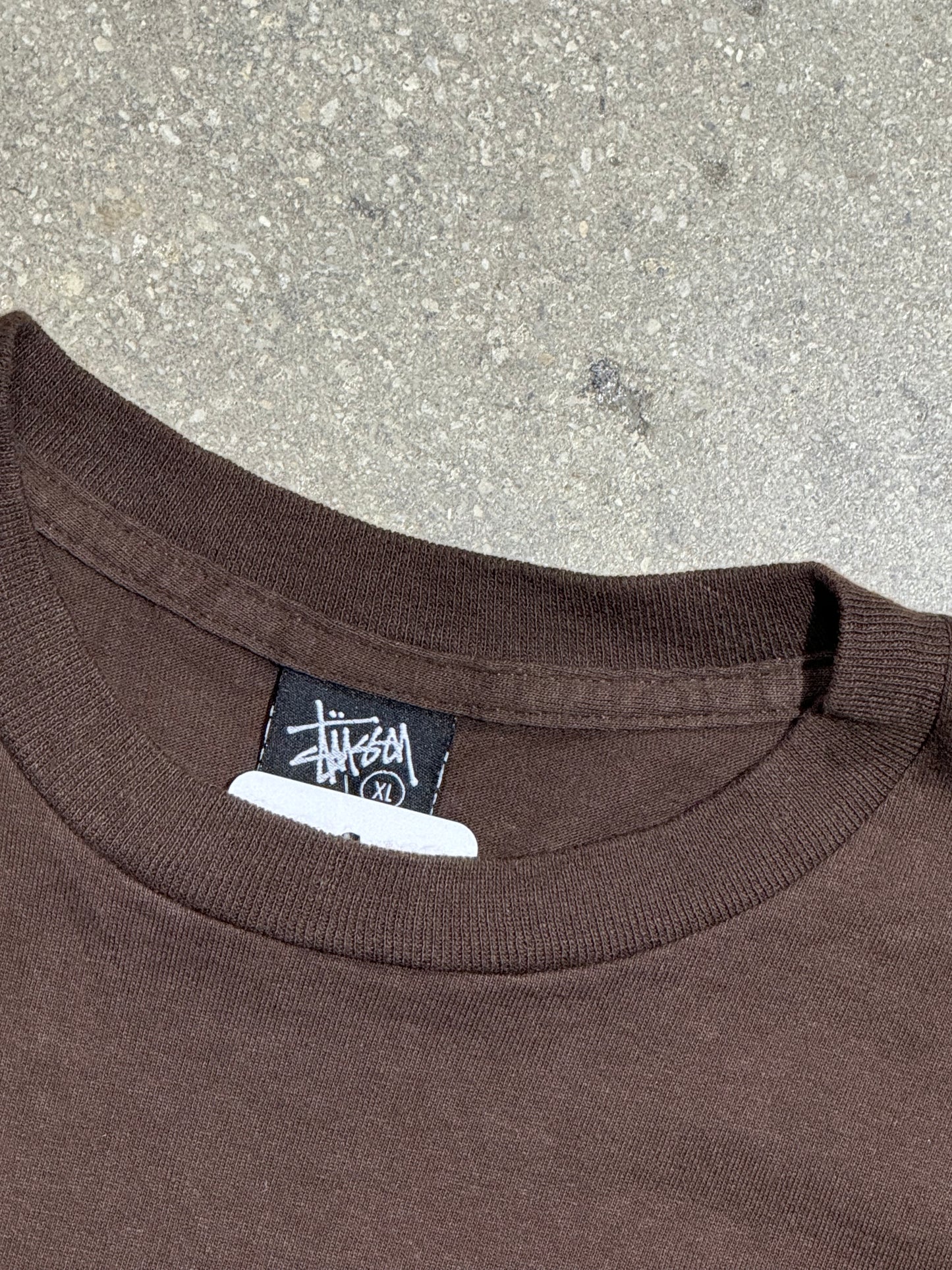 Stussy Crossbones Shield Tee - Brown Size XL