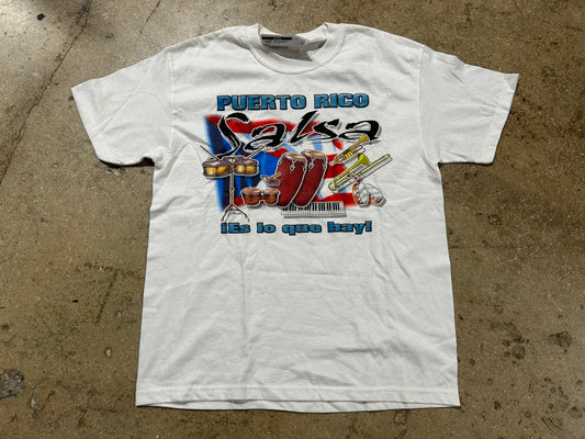Puerto Rico Salsa Tee - White Size Medium