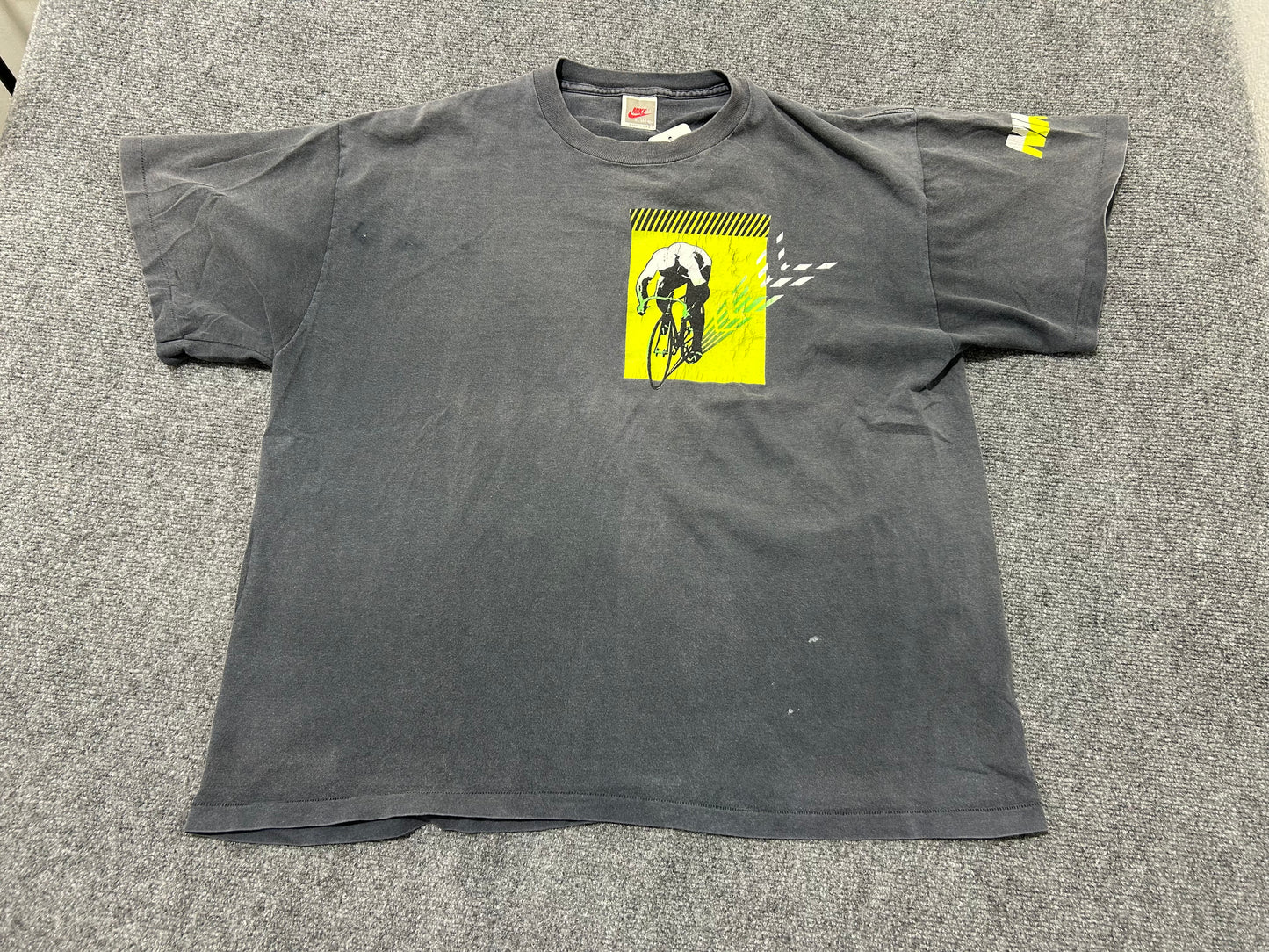 90s Nike Cycling Tee - Faded Black Size XL