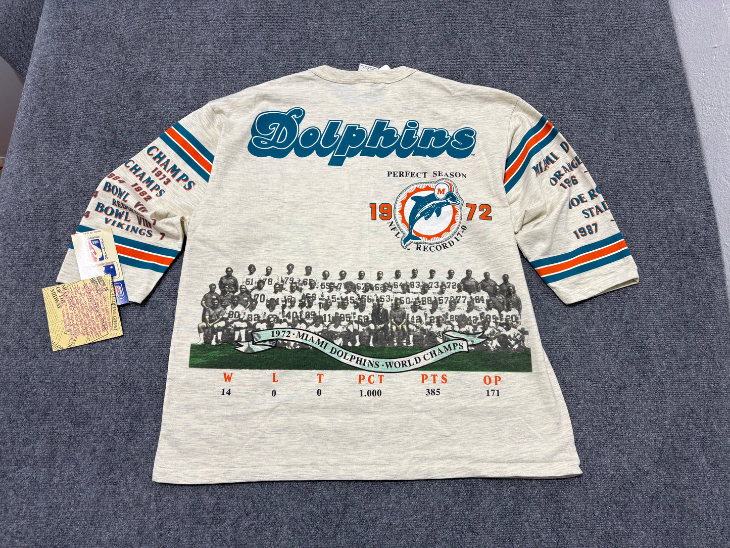 1990 Miami Dolphins 25 Seasons Tee - White Size XL