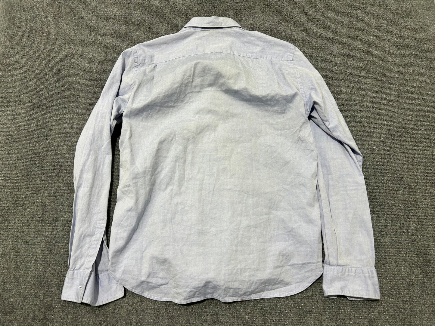 Comme Des Garçons Patchwork Button Up Long Sleeve - Blue Size Small
