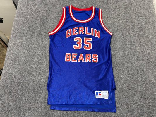 Russell Berlin Bears Basketball Jersey - Blue / Red Size Large