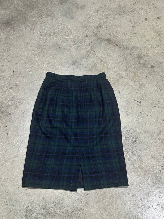 Women's Daniel Niveau Plaid Skirt - Green/Multi Size 14