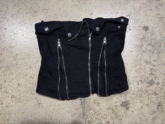 Womens Che By Chelsey Zipper Tube Top - Black Size Medium
