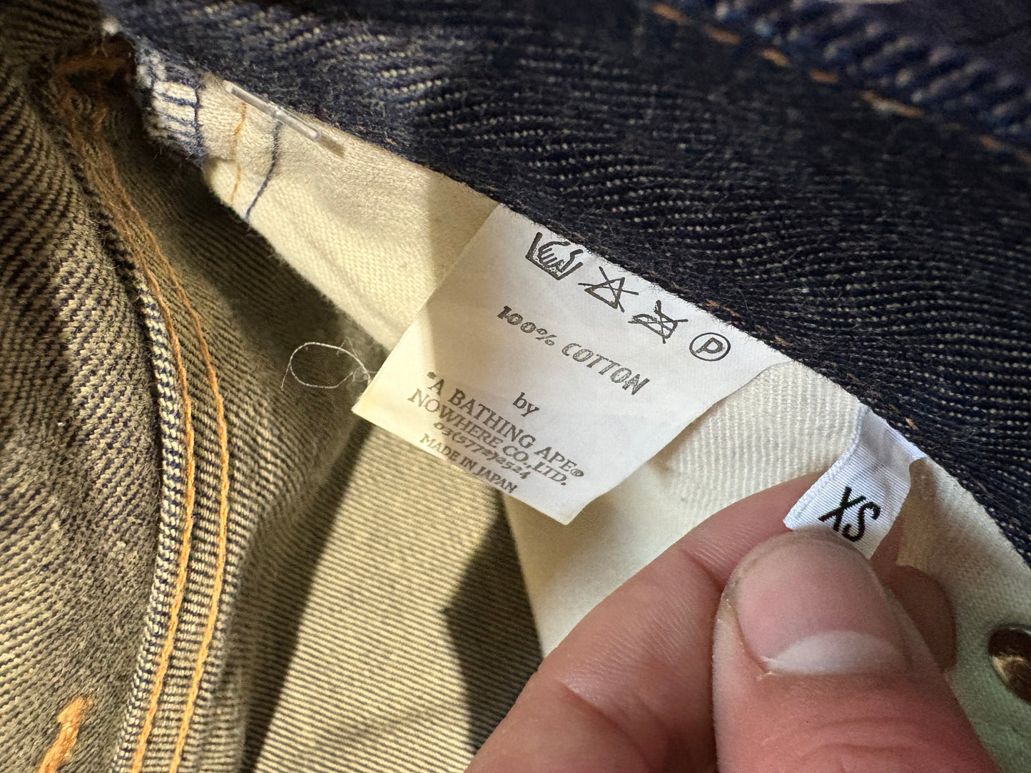 00s Bape Bathing Ape Selvedge Denim Jeans - Blue Size XS