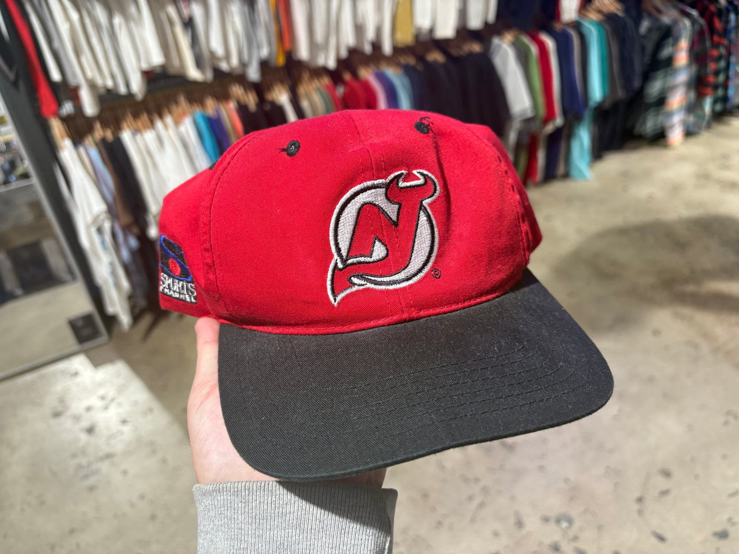 New Jersey Devils Sports Channel Snapback Hat - Red/ Black