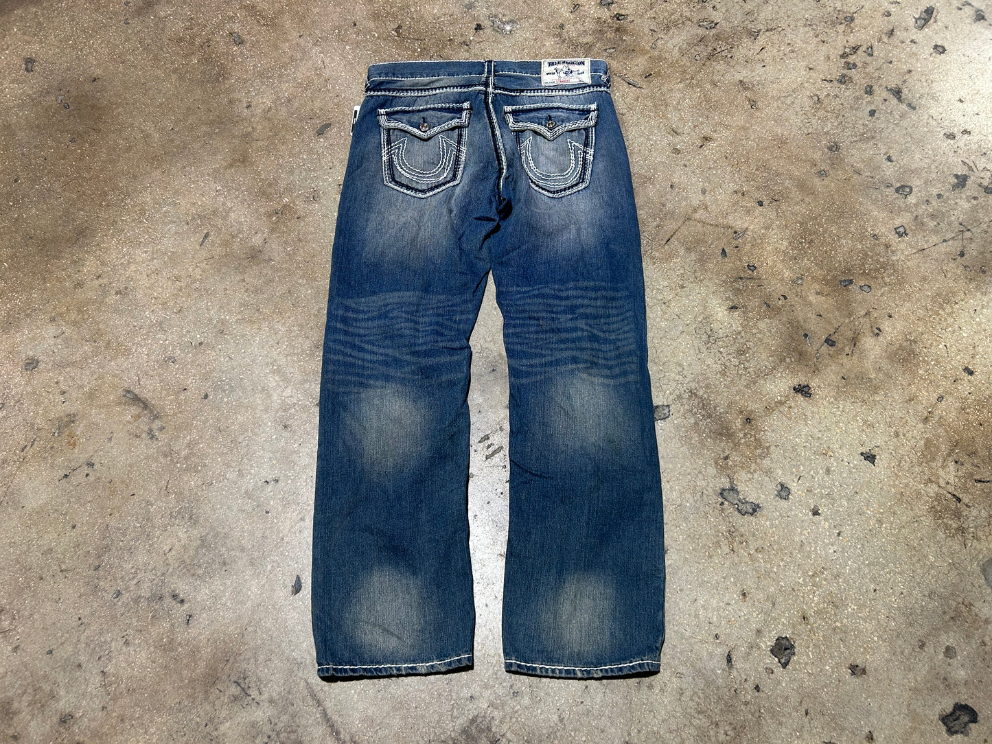 Tru Religion Contrast Stitching Jeans - Blue Size 38