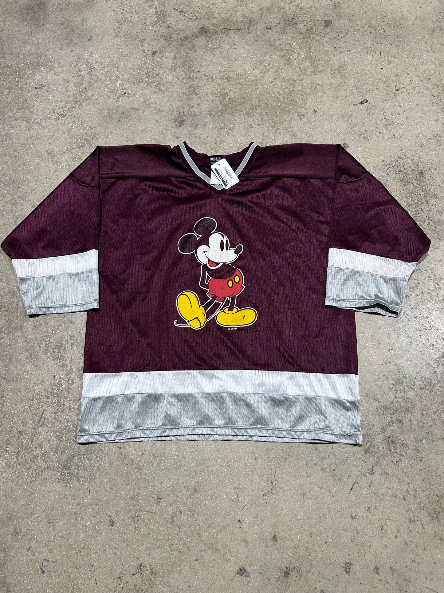 Mickey Mouse Hockey Jersey - Burgundy Size Large