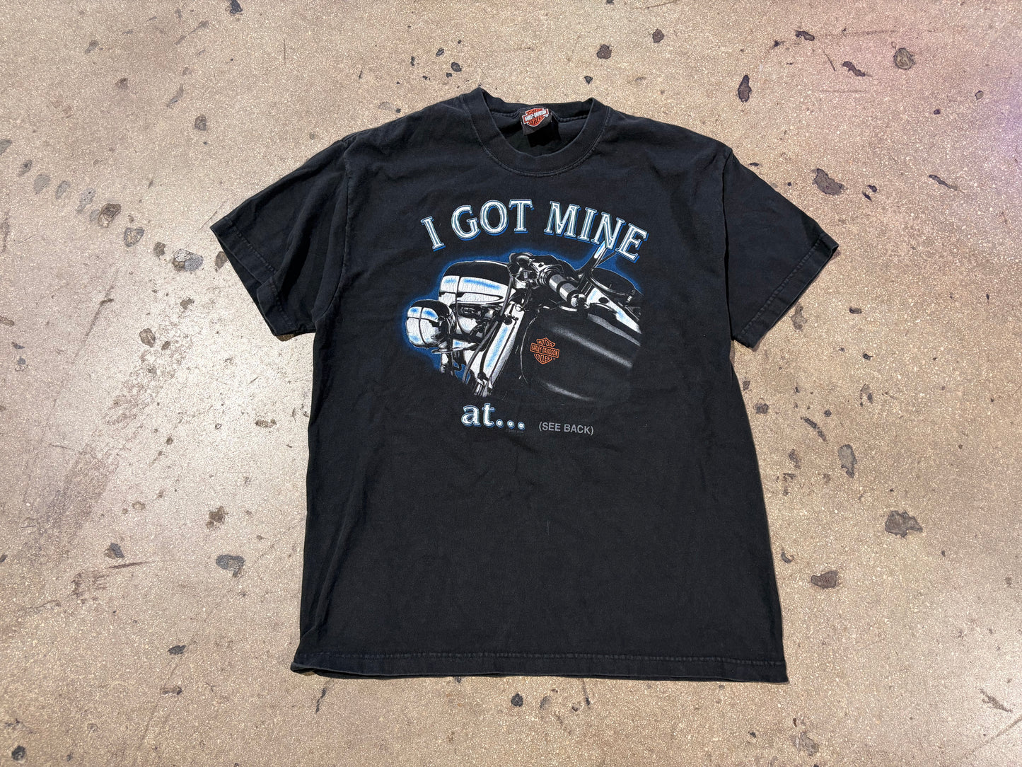 2002 Harley Davidson I Got Mine Tee - Black Size Large