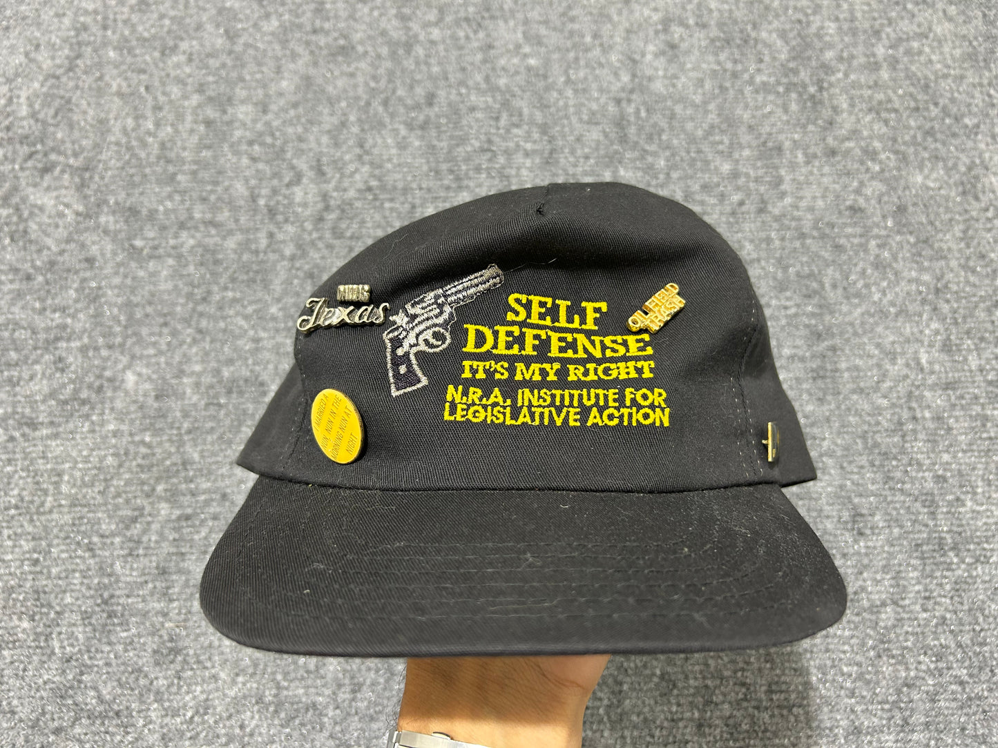 Self  Defense Gun 7 Pin Hat - Black
