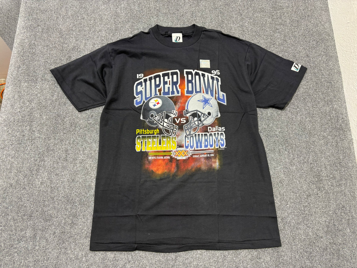 1995 Steelers vs Cowboys Super Bowl Tee - Black Size XL