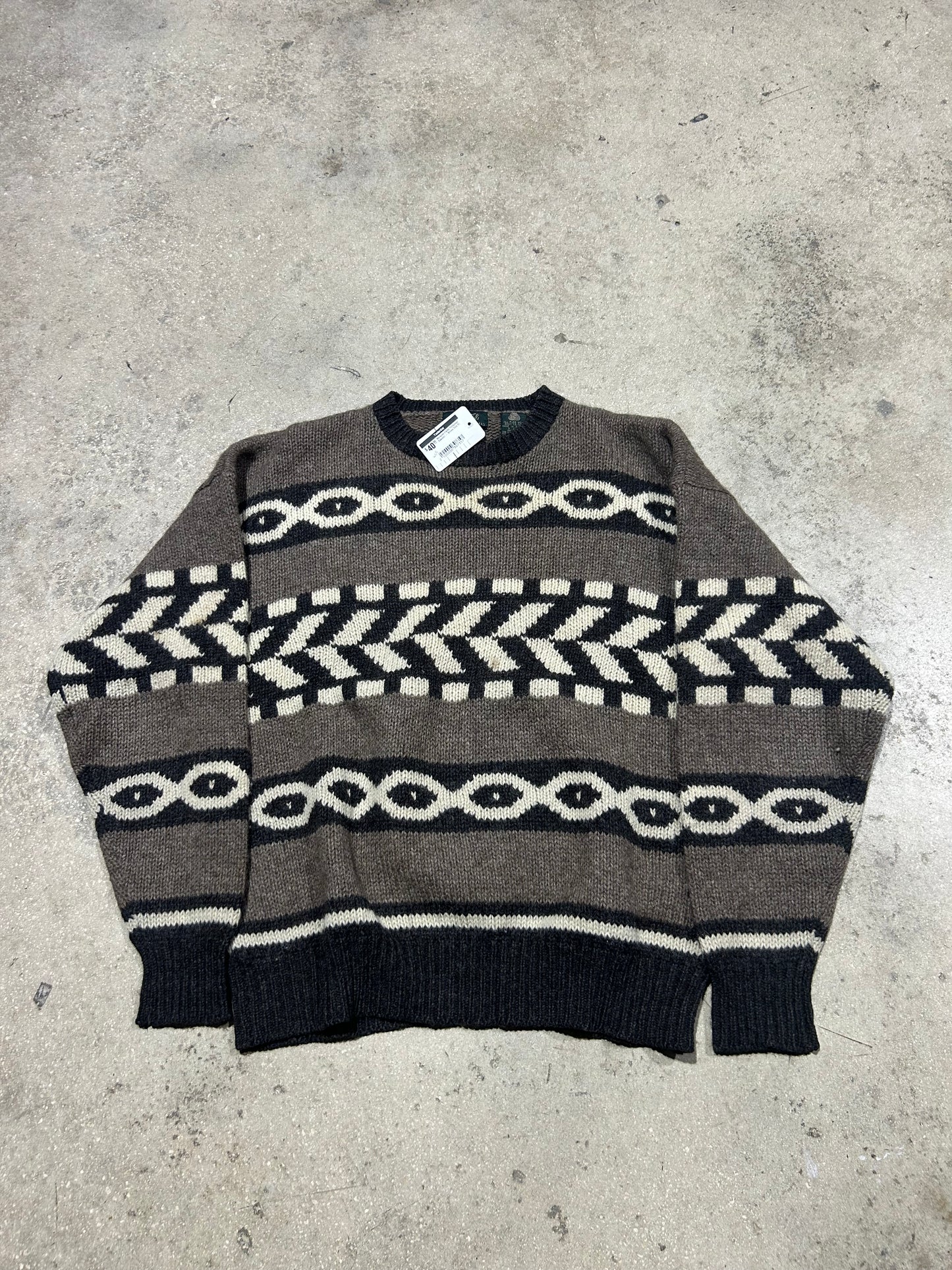 Marshall Fields Patterned Sweater - Brown Size XL