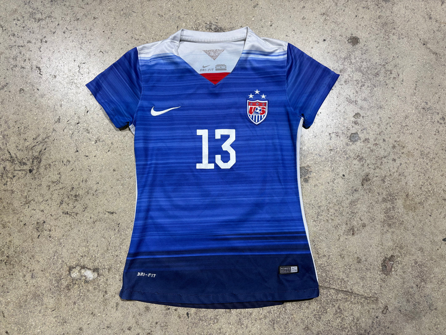 Womens Nike USA #13 Morgan Soccer Jersey - Blue Size Small